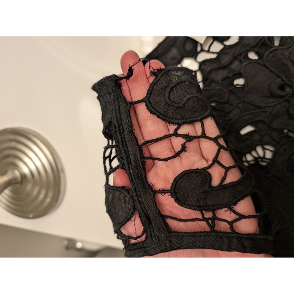 Tach Chacarita Midi Dress Black Lace 100% Linen Size XL Summer Resort Wear *READ - Picture 8 of 9